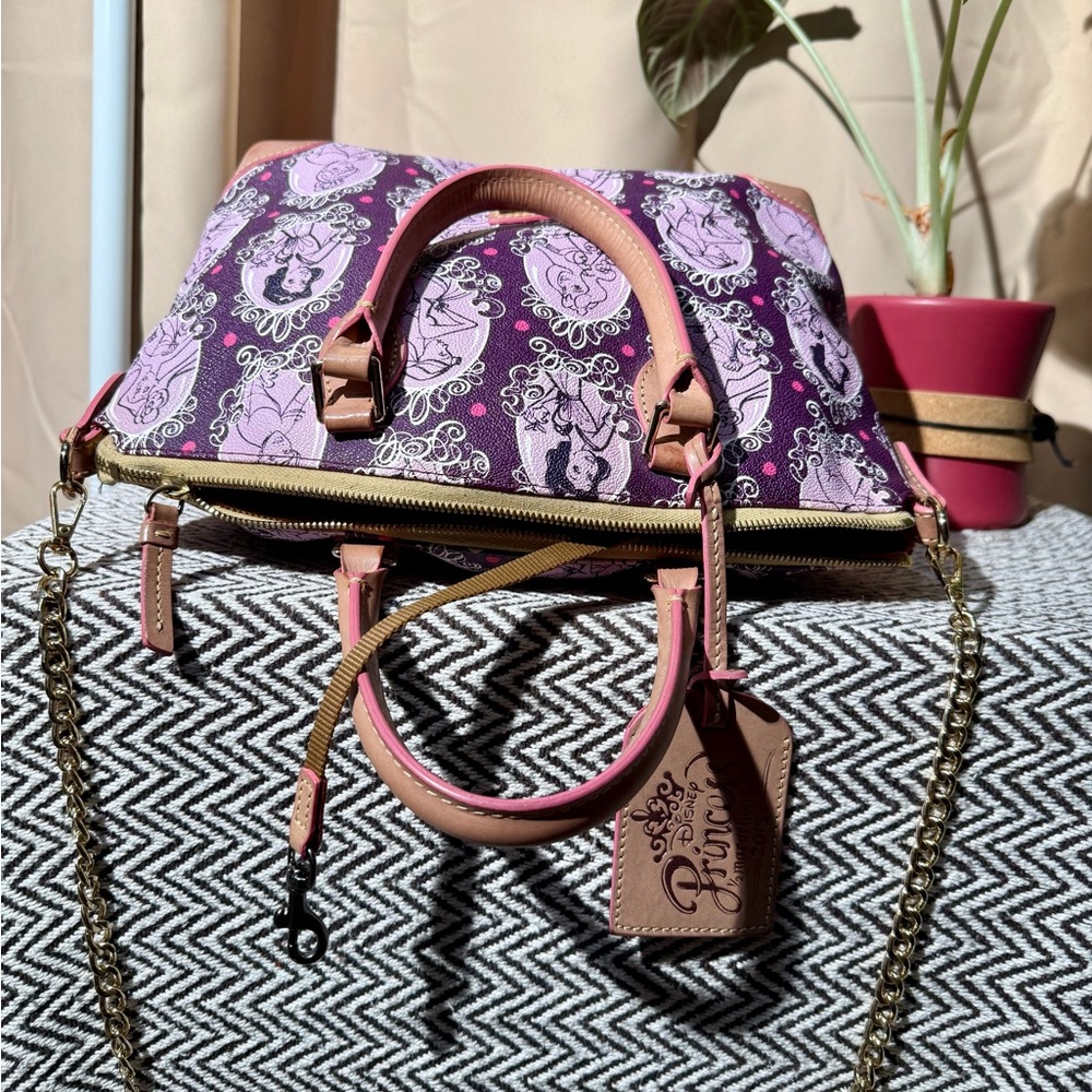 Dooney & Bourke Purple Princess-Print Satchel - Picture 16 of 16